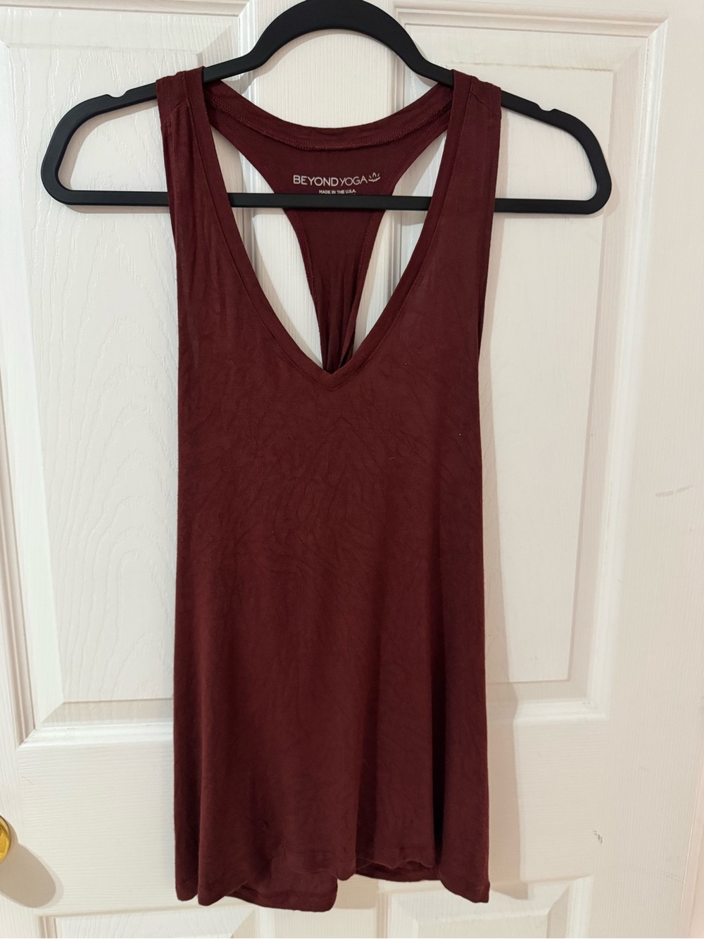 Beyond Yoga Twist Back Racerback Tank Top Burgundy Maroon Size S MicroModal